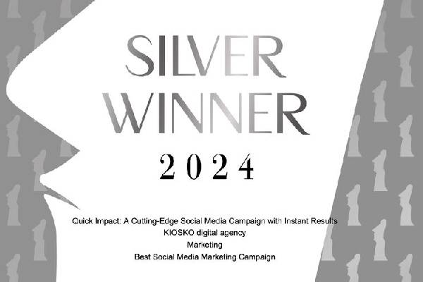 KIOSKO digital marketing agency, has been awarded Silver Winner for Best Social Media Marketing Campaign 